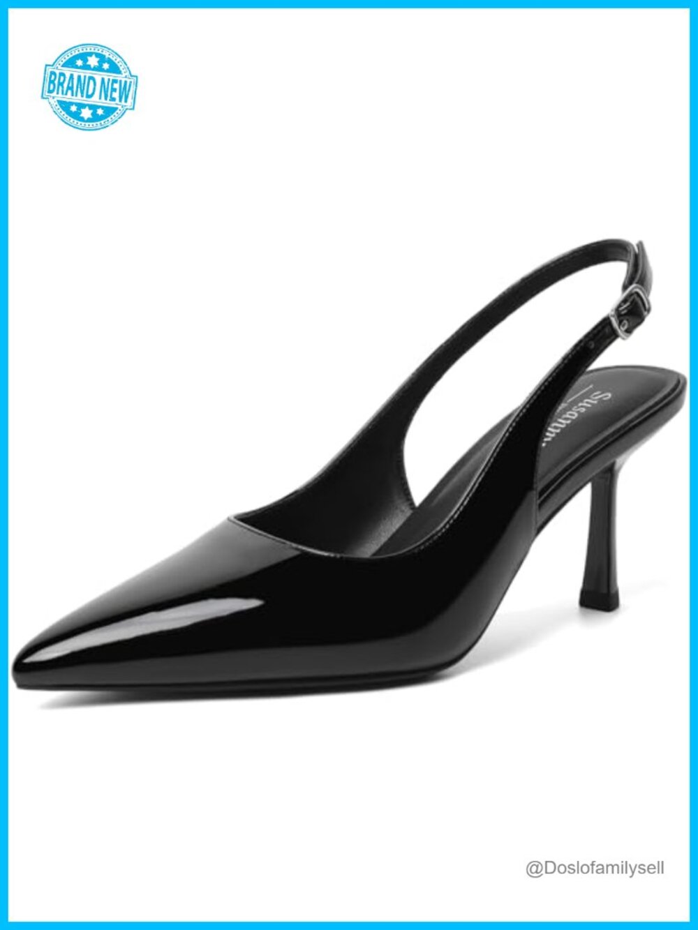 Susanny Womens Slingback Kitten Heel Pointed Closed Toe Stiletto Pump Shoes